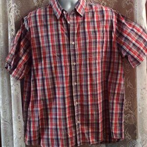 Royal Class Men's Size XL 100% Cotton Red‎ White & Blue Shirt